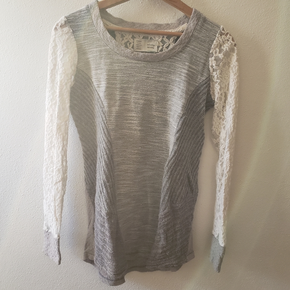 Anthropologie Saturday/Sunday Tunic, sweater/lace